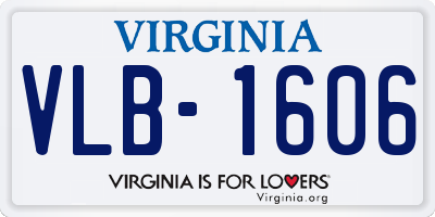 VA license plate VLB1606