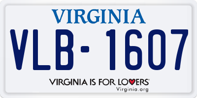 VA license plate VLB1607