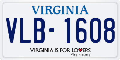 VA license plate VLB1608
