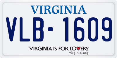 VA license plate VLB1609