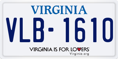 VA license plate VLB1610
