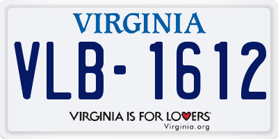 VA license plate VLB1612