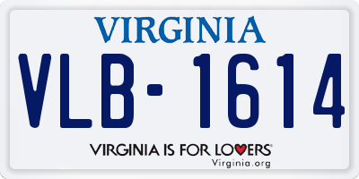 VA license plate VLB1614