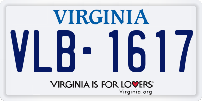 VA license plate VLB1617