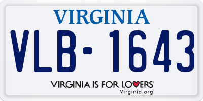 VA license plate VLB1643