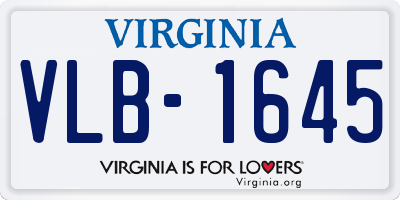 VA license plate VLB1645