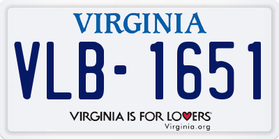 VA license plate VLB1651