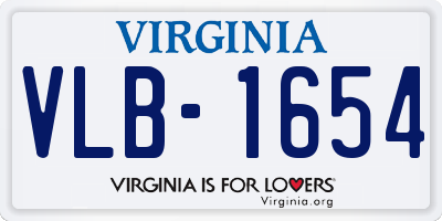 VA license plate VLB1654