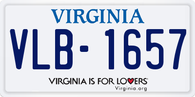 VA license plate VLB1657