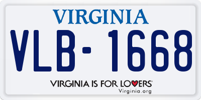 VA license plate VLB1668