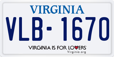 VA license plate VLB1670