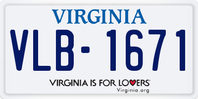 VA license plate VLB1671