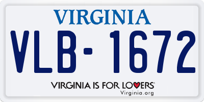 VA license plate VLB1672