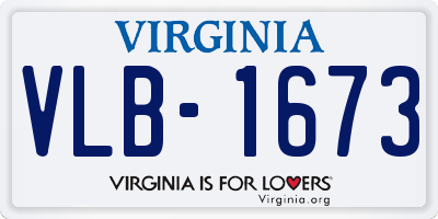 VA license plate VLB1673