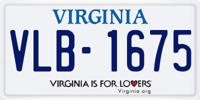 VA license plate VLB1675