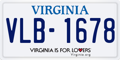 VA license plate VLB1678