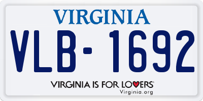 VA license plate VLB1692