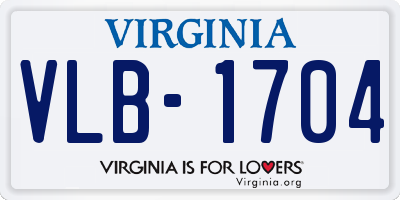 VA license plate VLB1704
