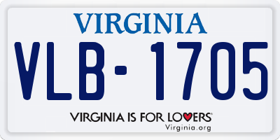 VA license plate VLB1705