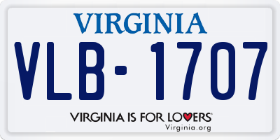 VA license plate VLB1707