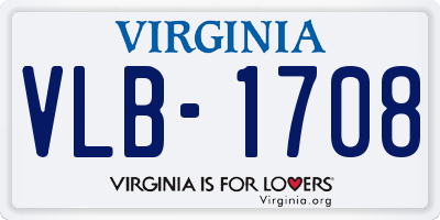 VA license plate VLB1708