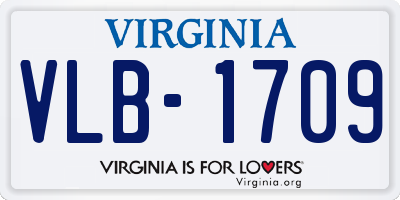 VA license plate VLB1709
