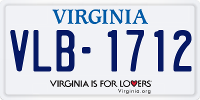 VA license plate VLB1712