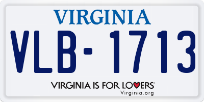VA license plate VLB1713