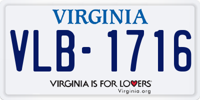 VA license plate VLB1716