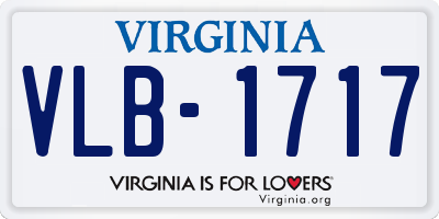 VA license plate VLB1717