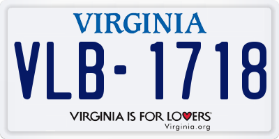 VA license plate VLB1718
