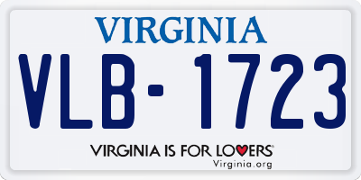 VA license plate VLB1723