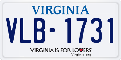 VA license plate VLB1731