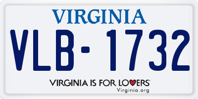 VA license plate VLB1732
