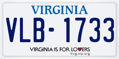 VA license plate VLB1733
