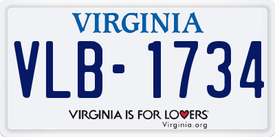 VA license plate VLB1734