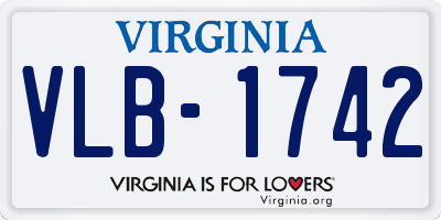 VA license plate VLB1742