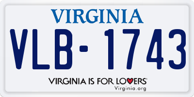 VA license plate VLB1743