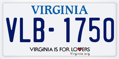 VA license plate VLB1750