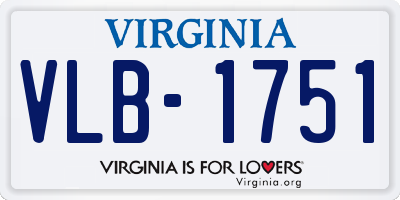 VA license plate VLB1751