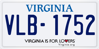 VA license plate VLB1752