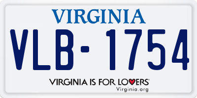 VA license plate VLB1754
