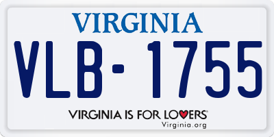 VA license plate VLB1755