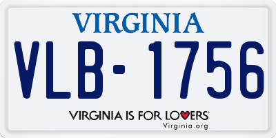 VA license plate VLB1756