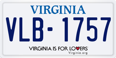 VA license plate VLB1757