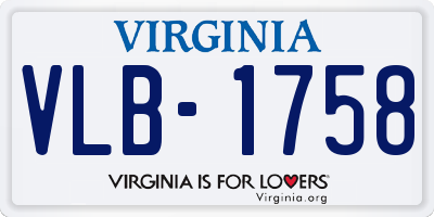 VA license plate VLB1758