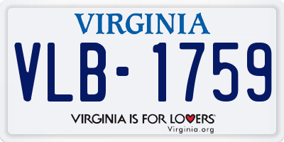 VA license plate VLB1759