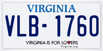 VA license plate VLB1760