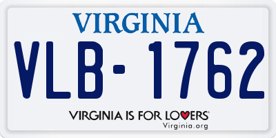VA license plate VLB1762