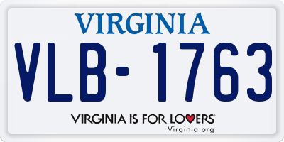 VA license plate VLB1763